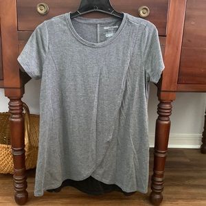 Motherhood Nursing Shirt - Grey & Black Size S